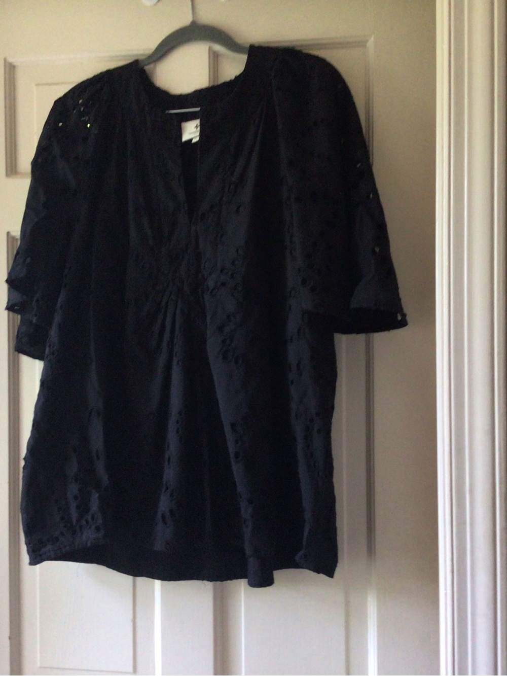Tuckernuck Black Eyelet Tunic Top
